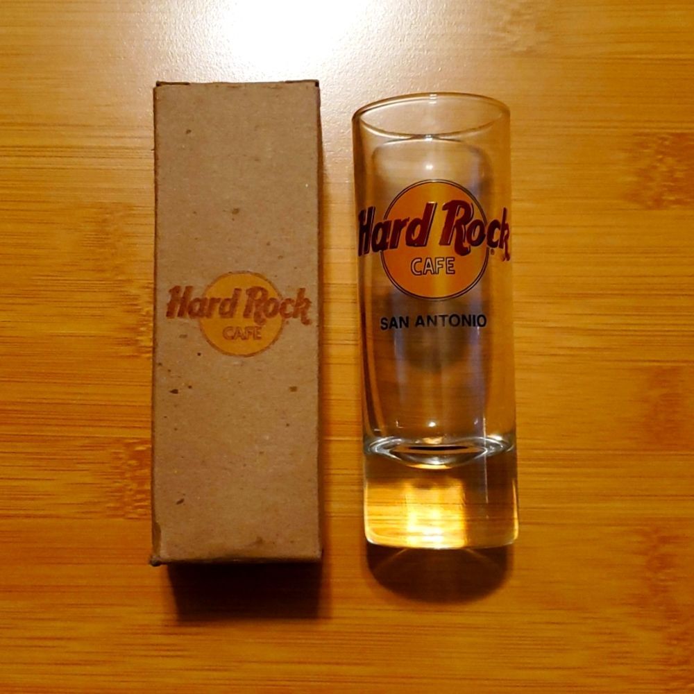 Vintage Hard Rock Cafe San Antonio Shot Glass Souvenir Original Box Collectible